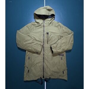 Volcom‎ Snowboard Jacket Mens Small Military Green Double Zipper 15K mm Flaw*